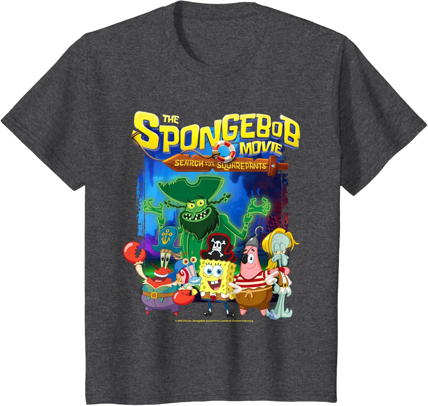 image:imageSpongebob Movie 2025 Crew Lineup TShirtDark Heather Grey