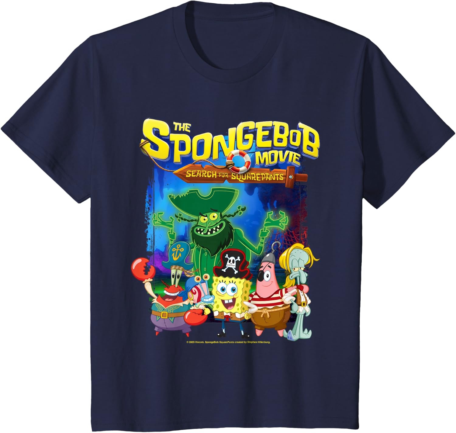 image:imageSpongebob Movie 2025 Crew Lineup TShirtNavy Blue