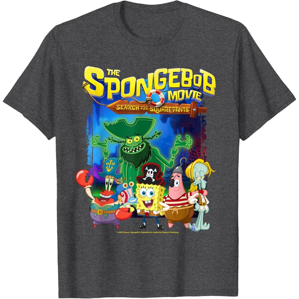 image:imageSpongebob Movie 2025 Crew Lineup TShirtDark Heather Grey