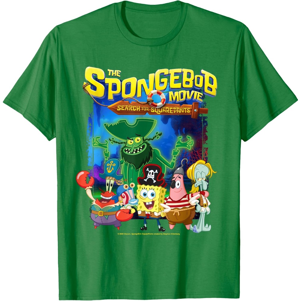 image:imageSpongebob Movie 2025 Crew Lineup TShirtKelly Green