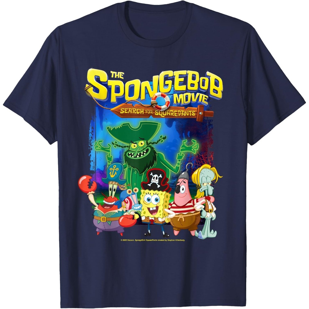 image:imageSpongebob Movie 2025 Crew Lineup TShirtNavy Blue