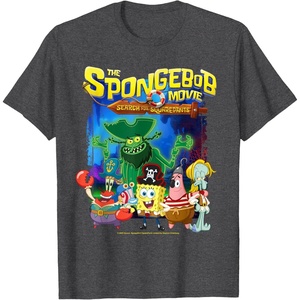 Spongebob Movie (2025) Crew Lineup T-Shirt(Dark Heather Grey)